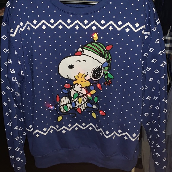 Sweaters Snoopy Christmas Sweater With Lights Poshmark
